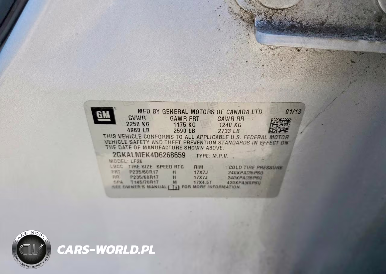 2013 GMC Terrain Sle VIN:2GKALMEK4D6268659 - 13