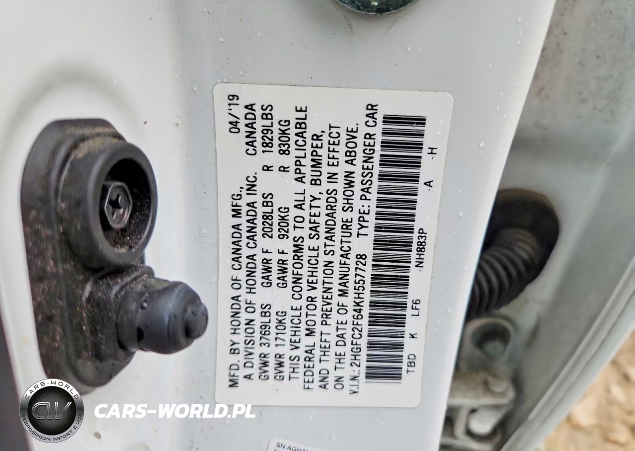 2019 Honda Civic Lx VIN:2HGFC2F64KH557728 - 12