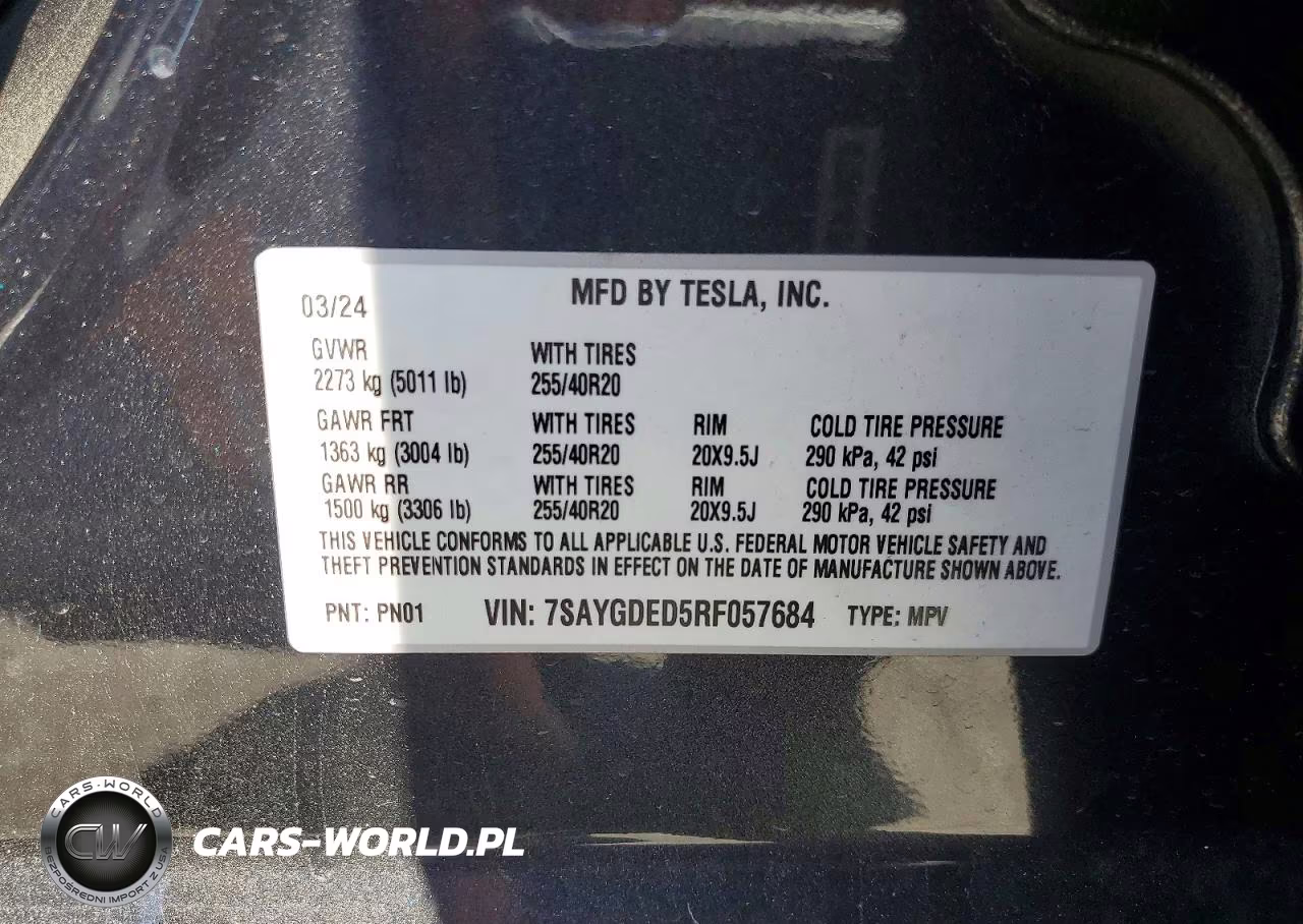 2024 Tesla Model Y VIN:7SAYGDED5RF057684 - 13