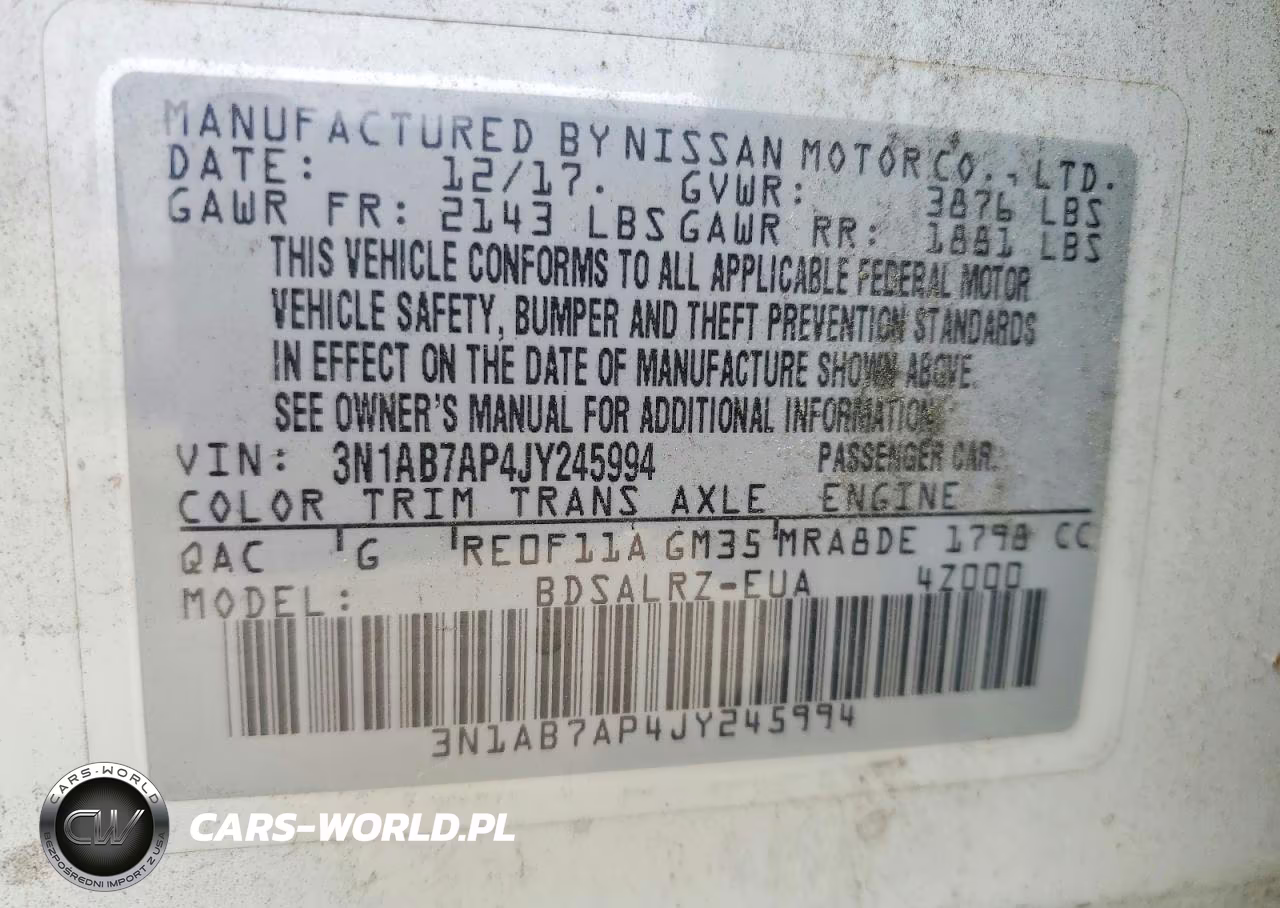 2018 Nissan Sentra Sr VIN:3N1AB7AP4JY245994 - 13