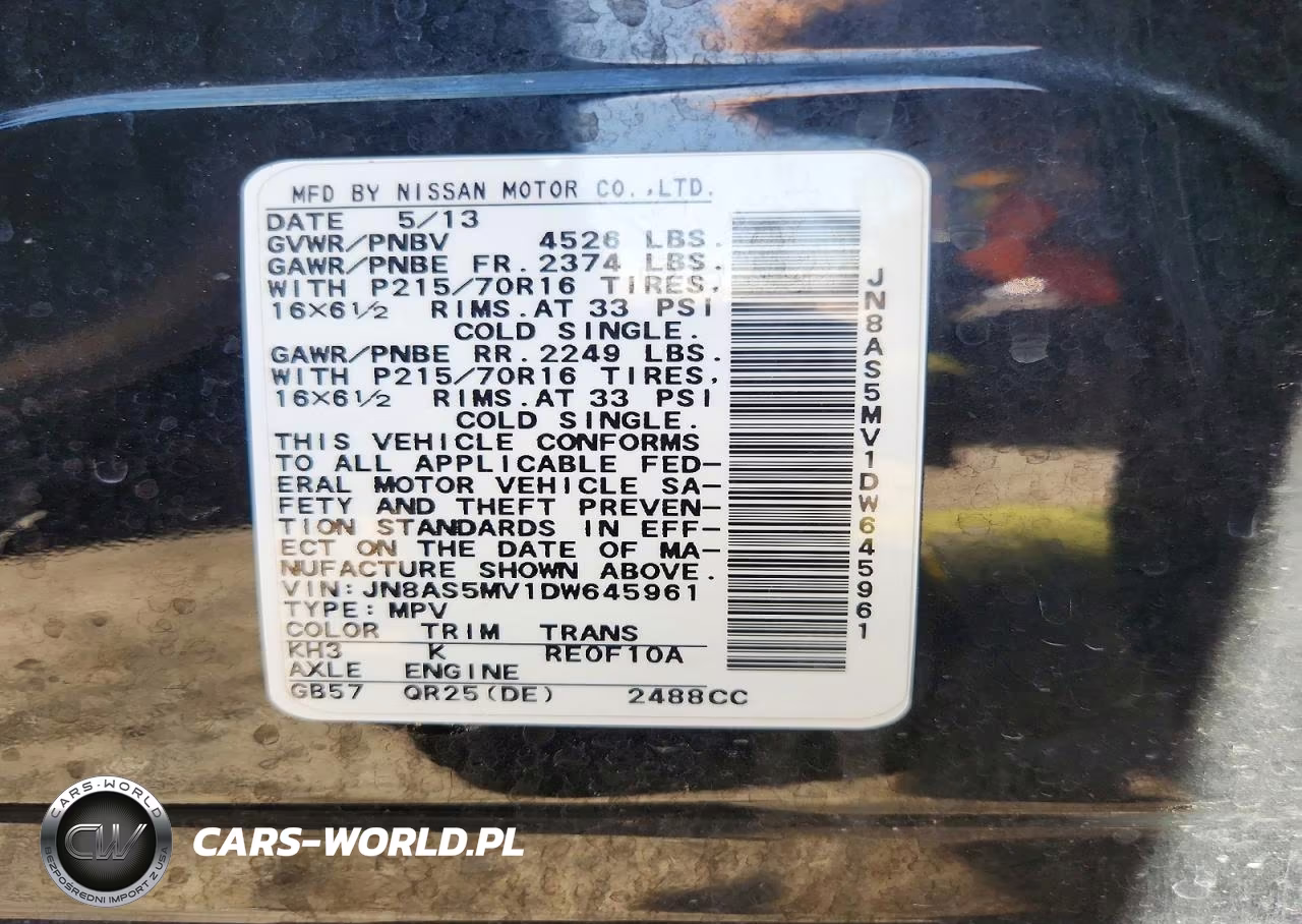 2013 Nissan Rogue S VIN:JN8AS5MV1DW645961 - 13