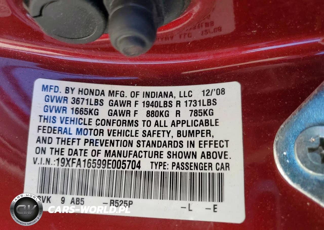 2009 Honda Civic Lx VIN:19XFA16599E005704 - 12
