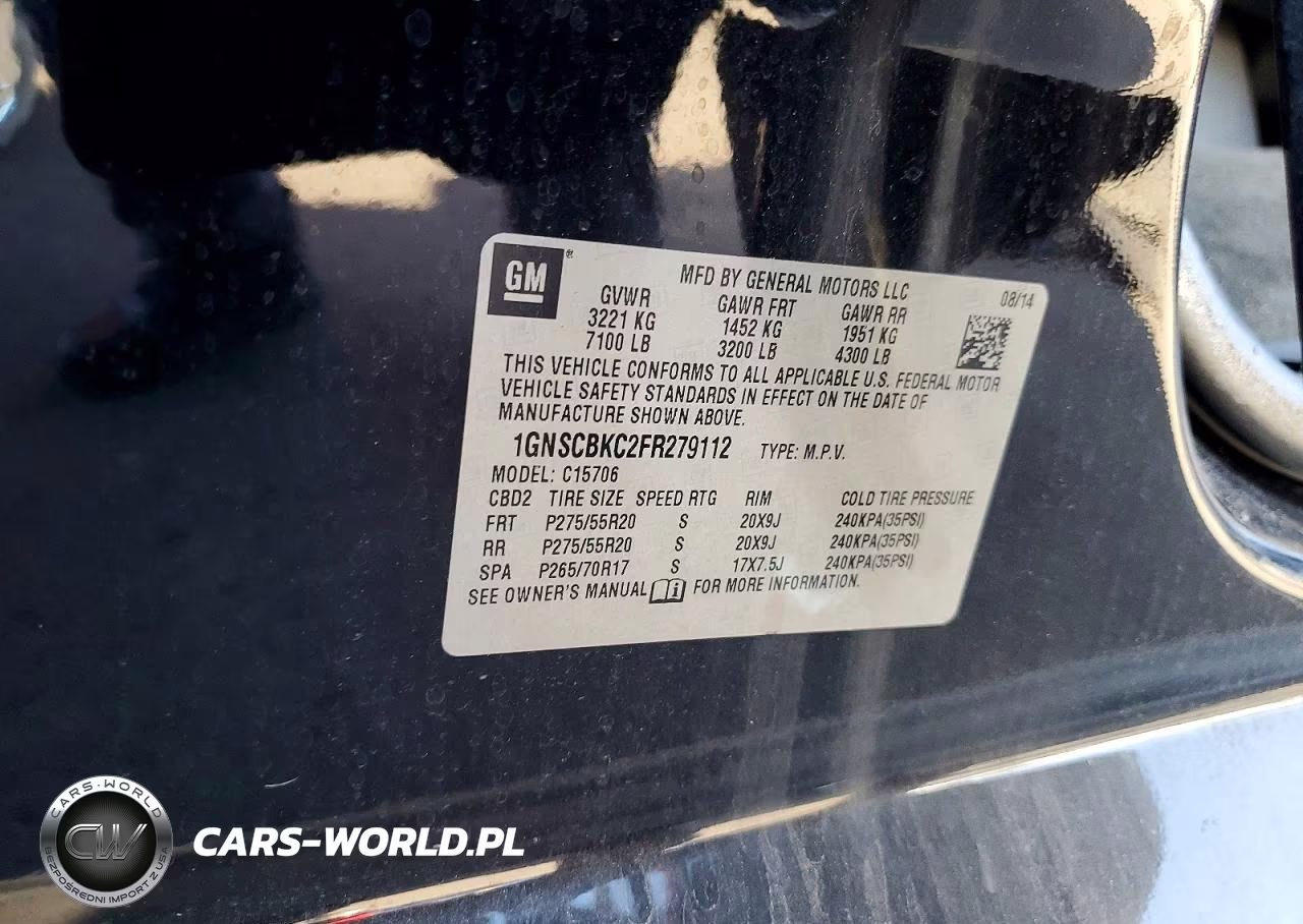 2015 Chevrolet Tahoe C1500 Lt VIN:1GNSCBKC2FR279112 - 14