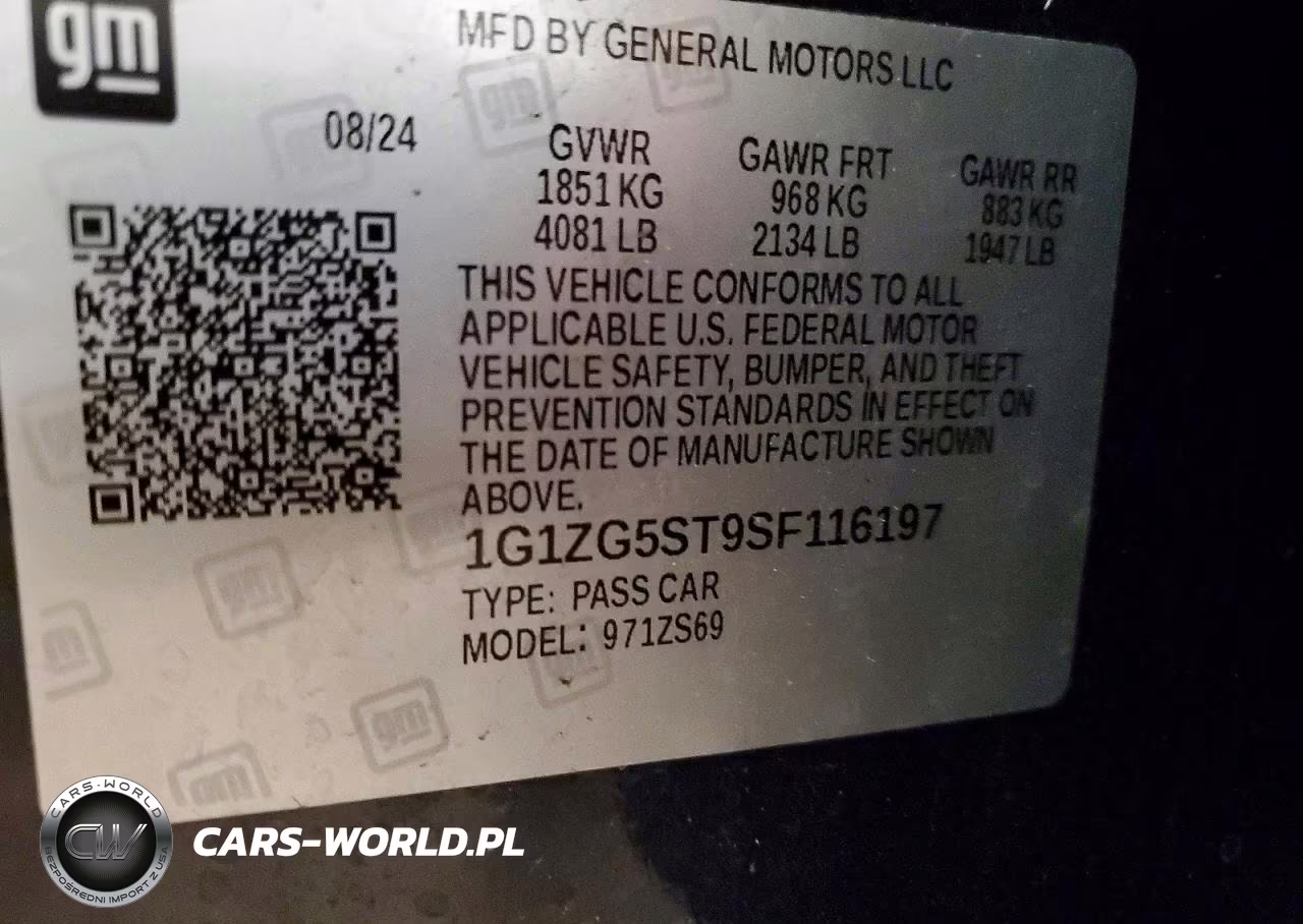 2025 Chevrolet Malibu Rs VIN:1G1ZG5ST9SF116197 - 12