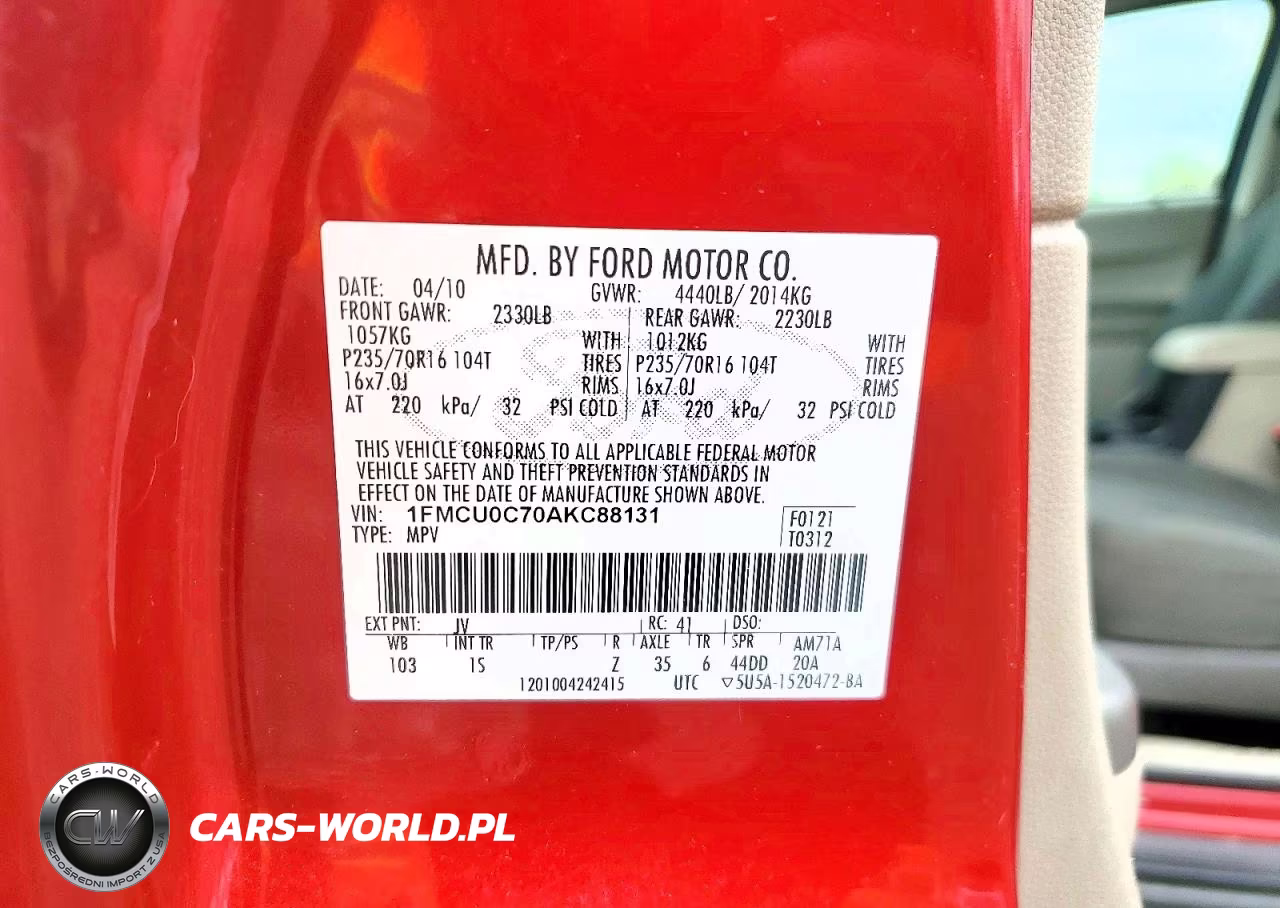 2010 Ford Escape Xls VIN:1FMCU0C70AKC88131 - 12