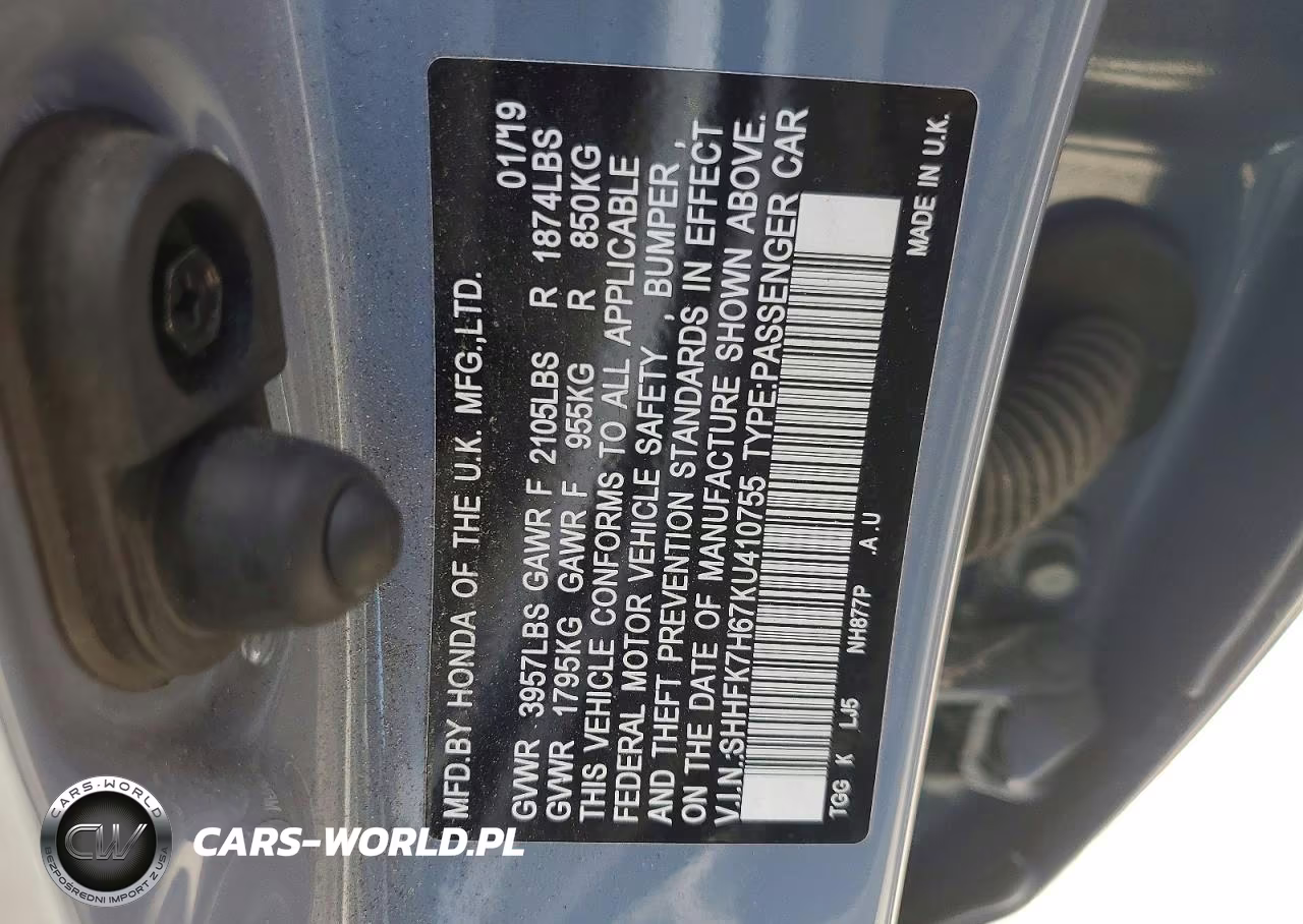 2019 Honda Civic Ex VIN:SHHFK7H67KU410755 - 13