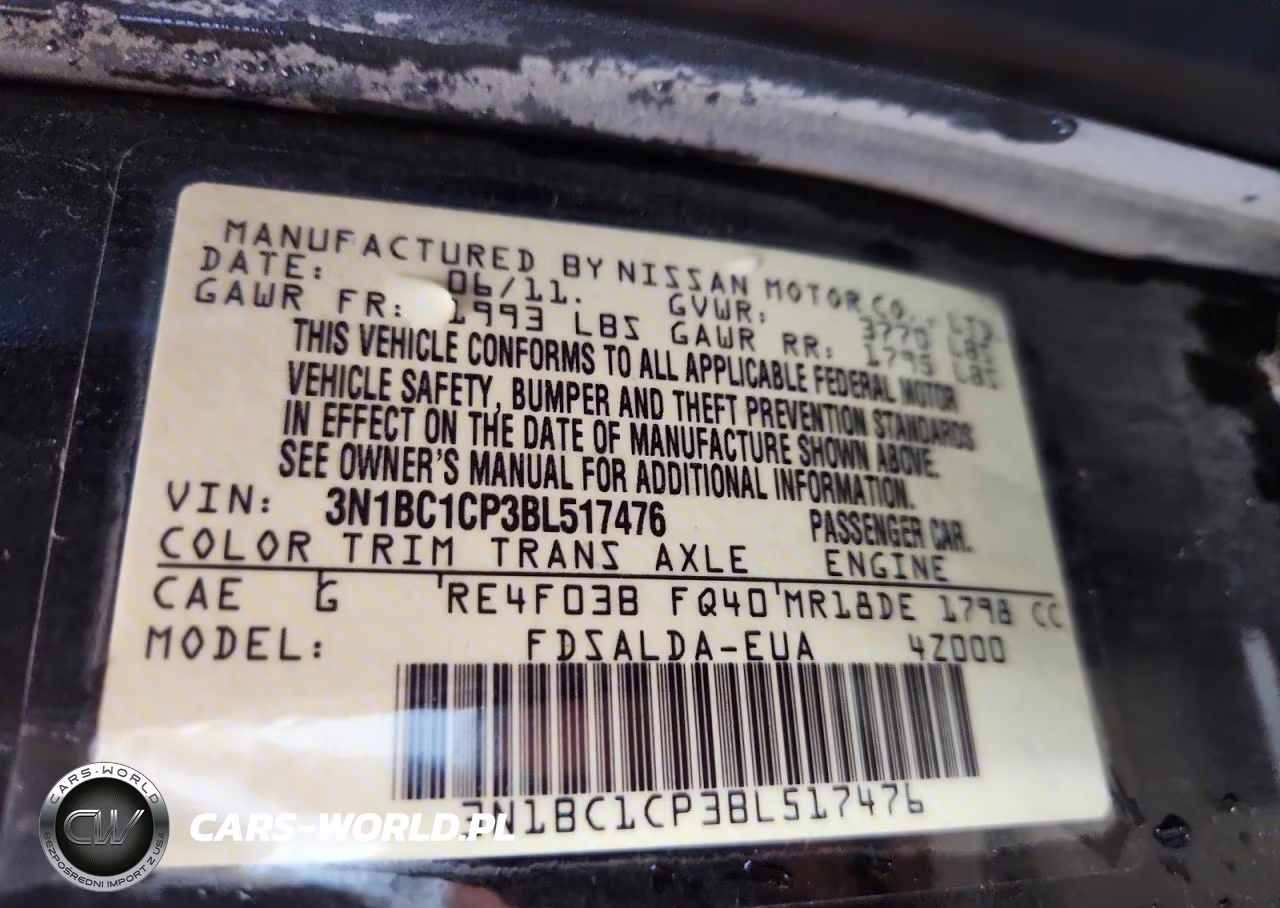 2011 Nissan Versa 1.8 S VIN:3N1BC1CP3BL517476 - 12