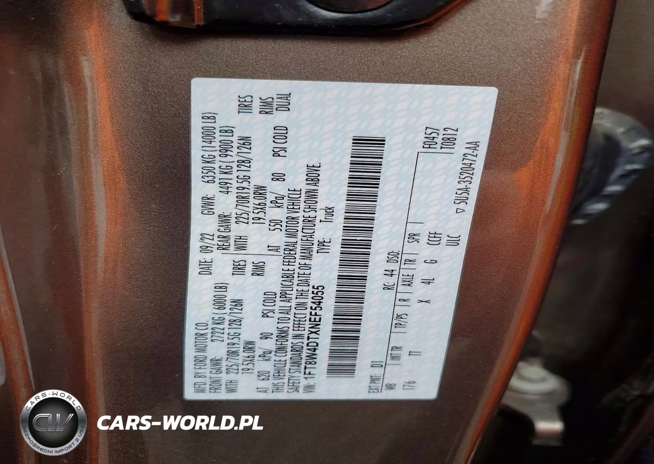 2022 Ford F450 Super Duty VIN:1FT8W4DTXNEF54055 - 13