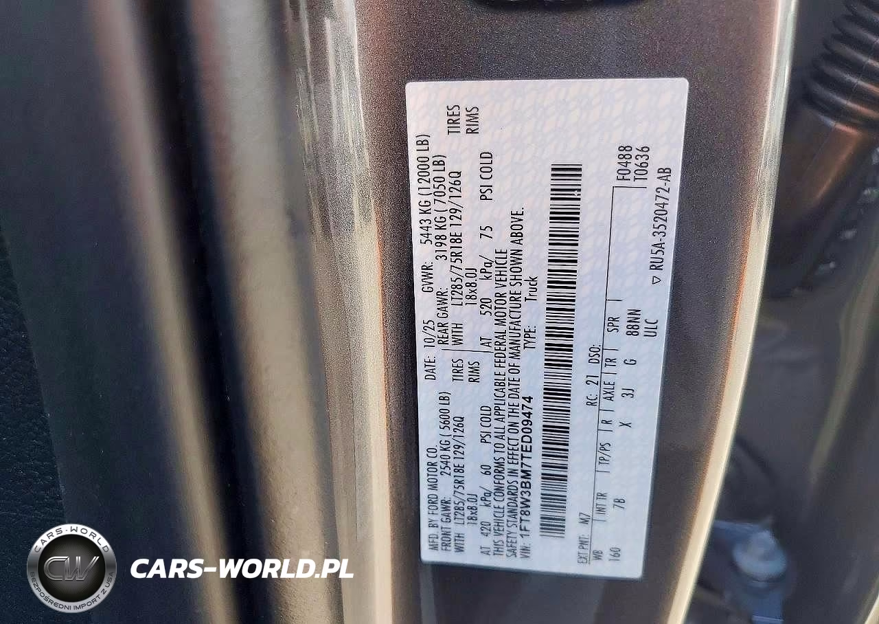 2026 Ford F350 Super Duty VIN:1FT8W3BM7TED09474 - 12