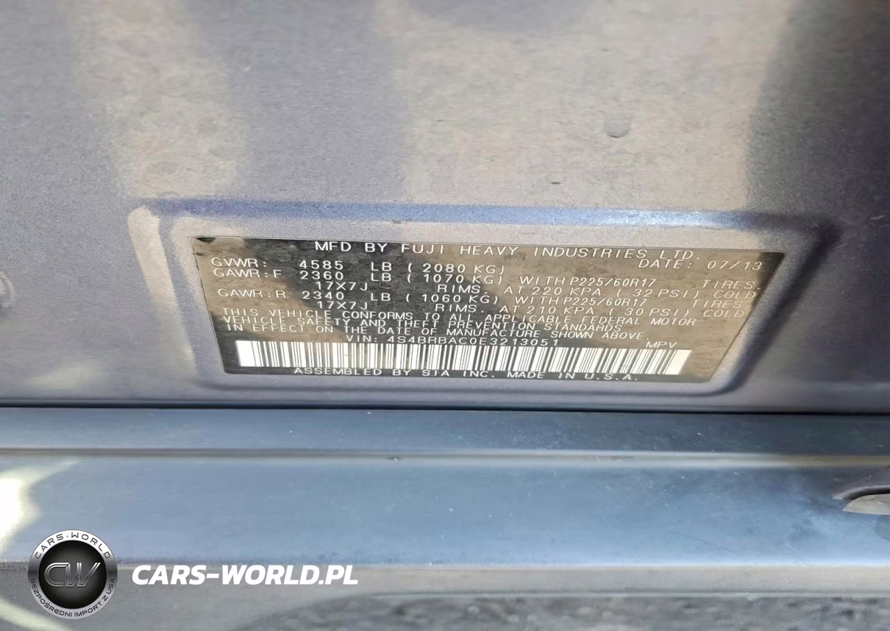 2014 Subaru Outback 2.5I VIN:4S4BRBAC0E3213051 - 13