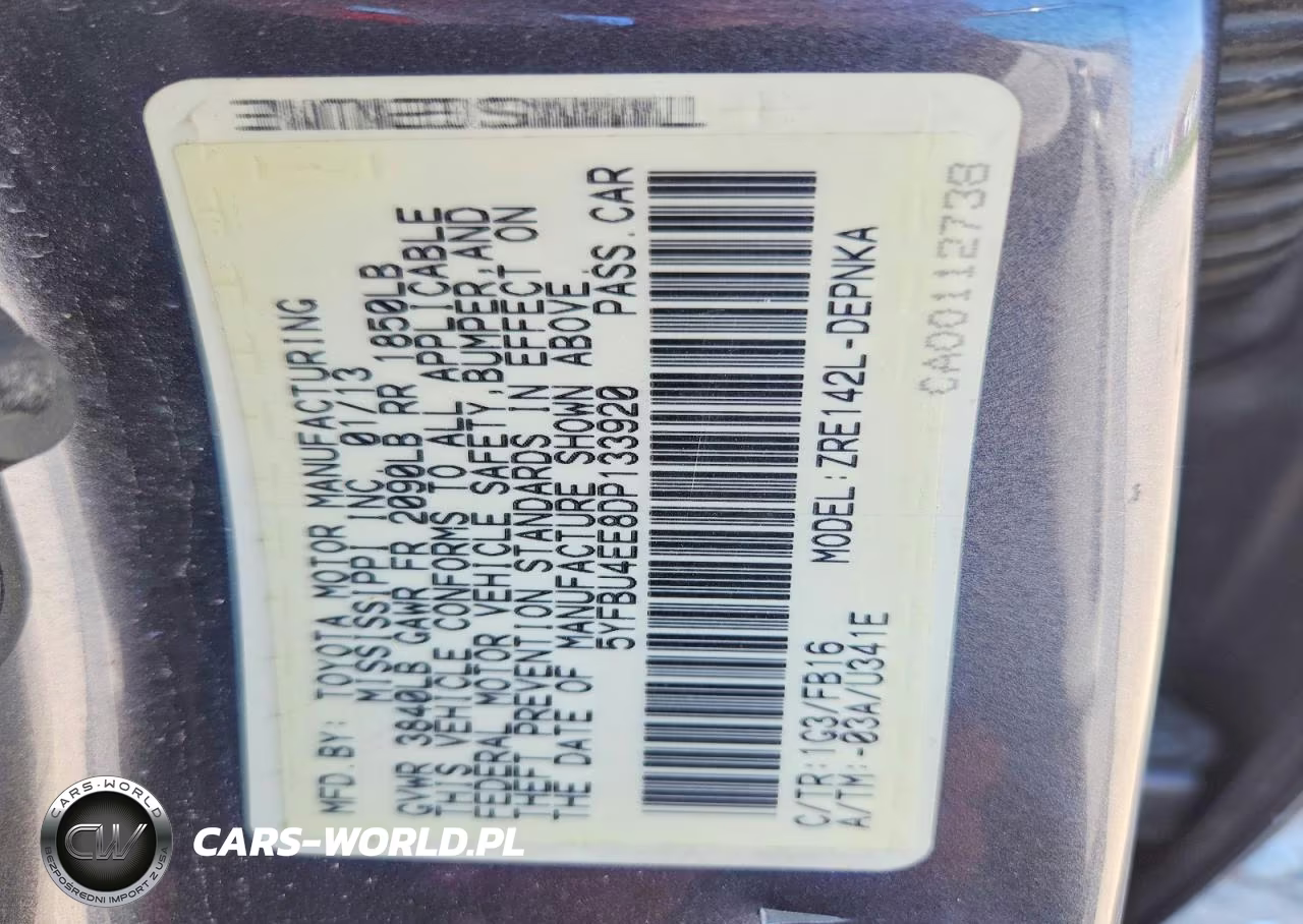 2013 Toyota Corolla Le VIN:5YFBU4EE8DP133920 - 12