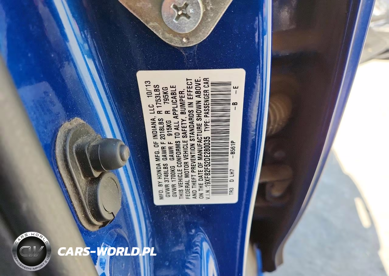 2013 Honda Civic Lx VIN:19XFB2F52DE280035 - 13