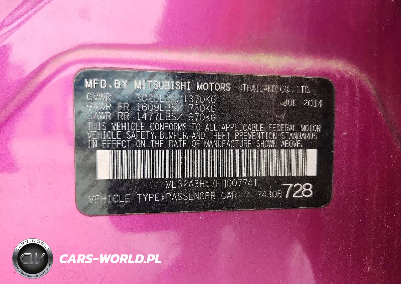 2015 Mitsubishi Mirage De VIN:ML32A3HJ7FH007741 - 12