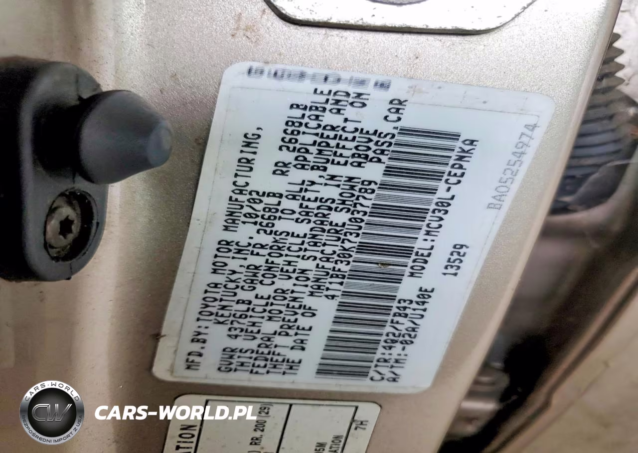 2003 Toyota Camry Le V6 VIN:4T1BF30K73U037789 - 12