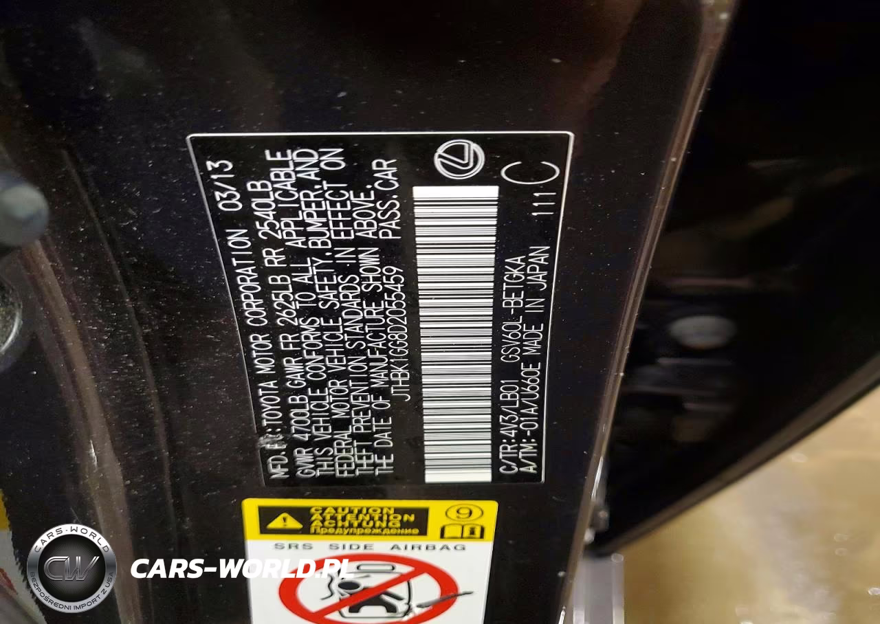 2013 Lexus Es 350 VIN:JTHBK1GG8D2055459 - 13