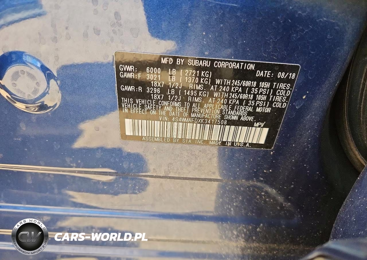 2019 Subaru Ascent Premium VIN:4S4WMAFDXK3417508 - 13