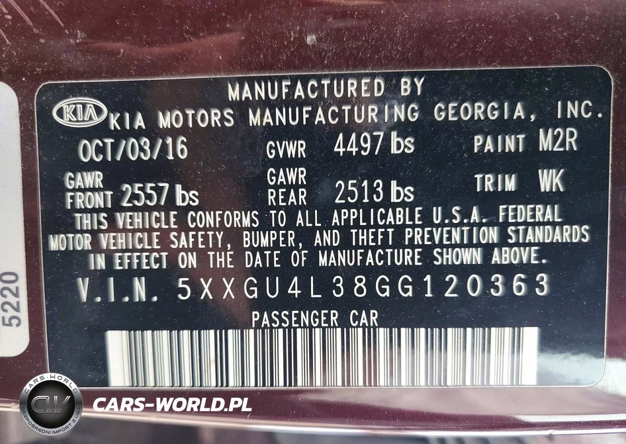 2016 Kia Optima Ex VIN:5XXGU4L38GG120363 - 12