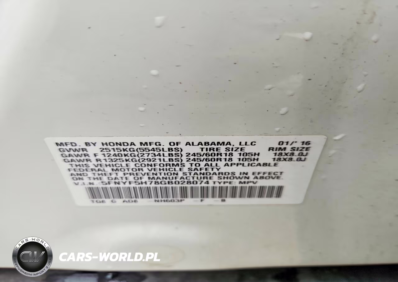 2016 Honda Pilot Exln VIN:5FNYF5H78GB028074 - 13