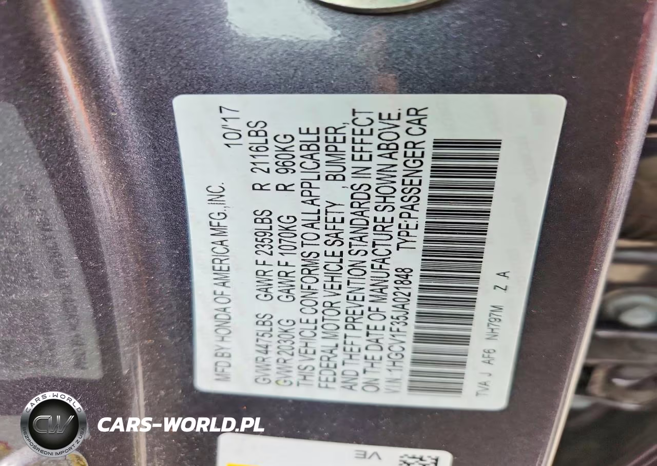 2018 Honda Accord Sport VIN:1HGCV1F35JA021848 - 12