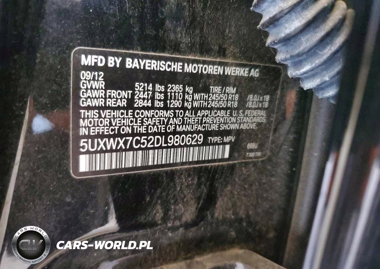 2013 BMW X3 xDrive35I VIN:5UXWX7C52DL980629 - 12