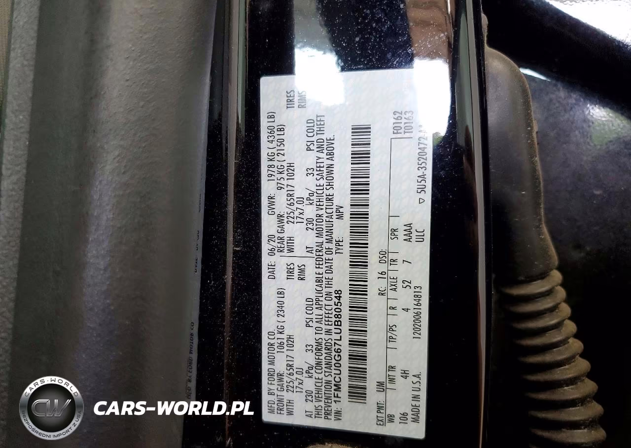 2020 Ford Escape Se VIN:1FMCU0G67LUB80548 - 13