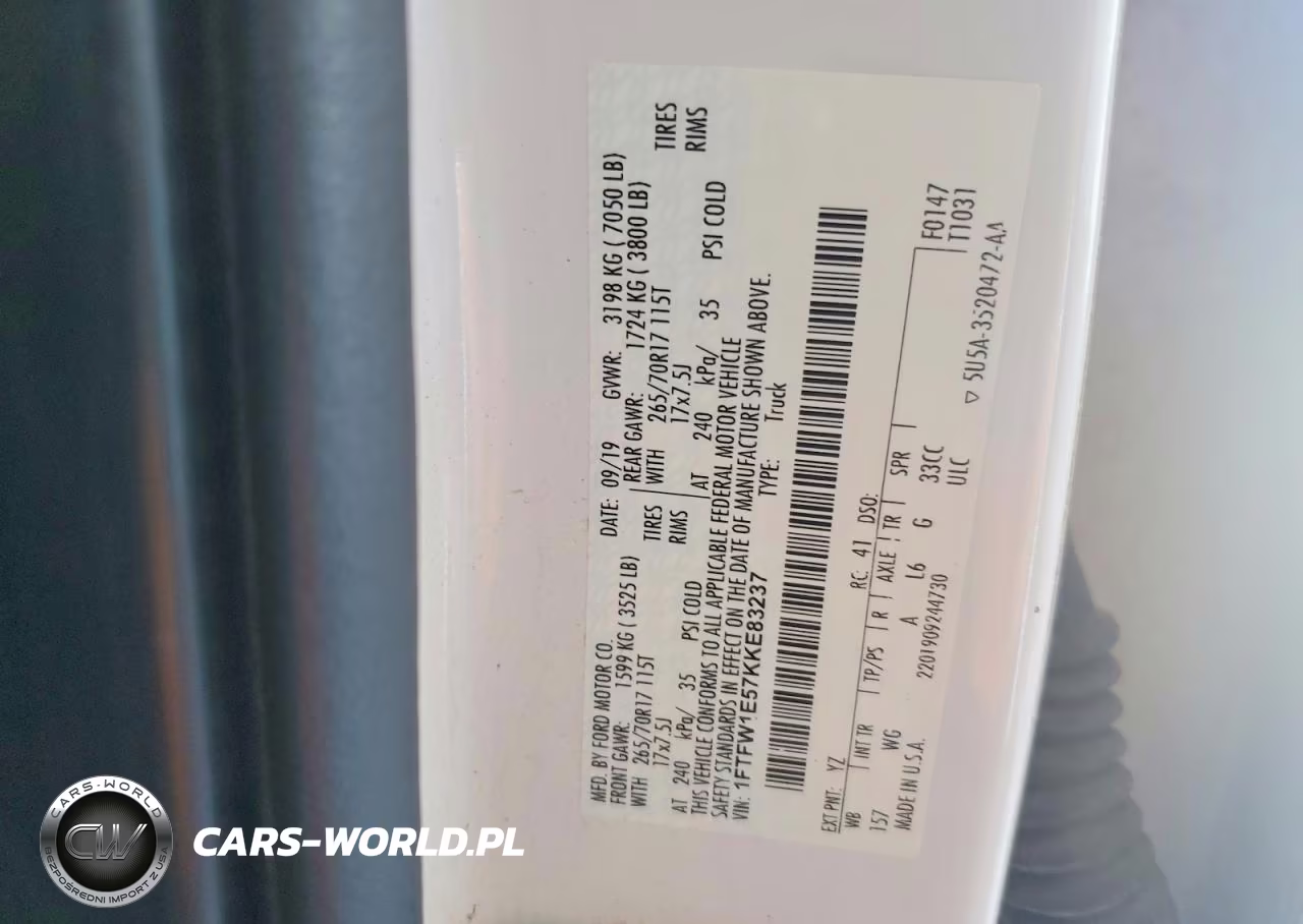 2019 Ford F150 Supercrew VIN:1FTFW1E57KKE83237 - 12