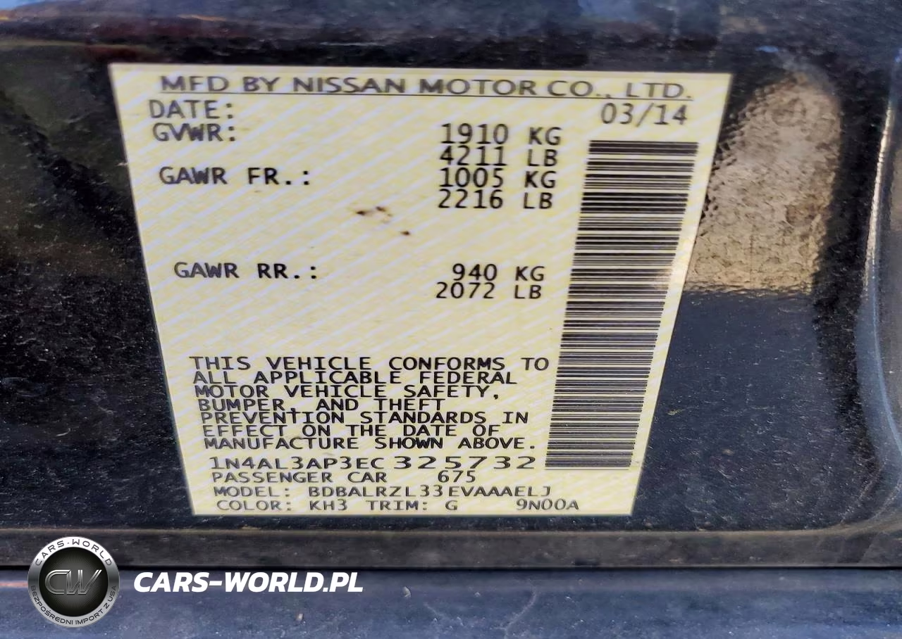 2014 Nissan Altima 2.5 S VIN:1N4AL3AP3EC325732 - 13