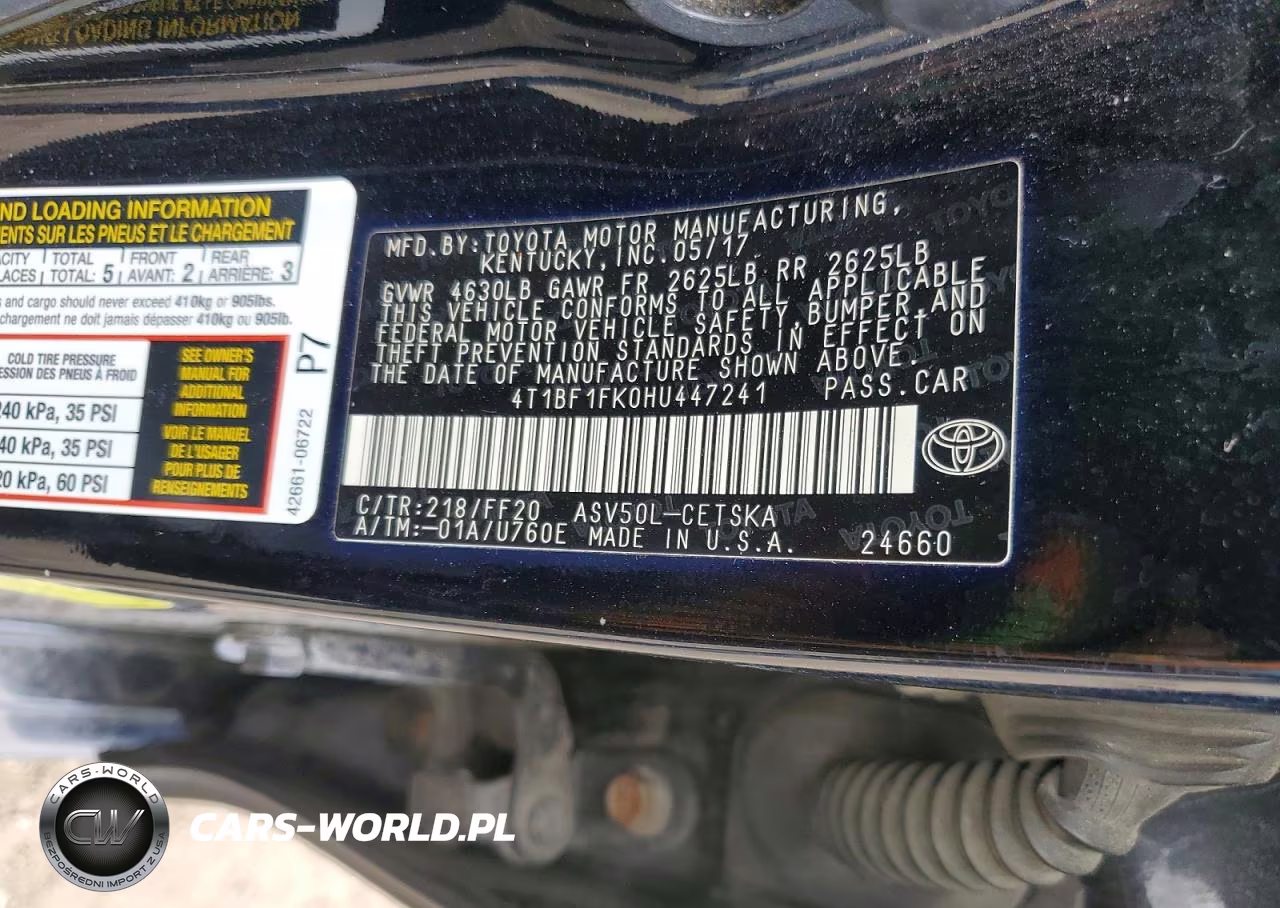 2017 Toyota Camry Se VIN:4T1BF1FK0HU447241 - 12