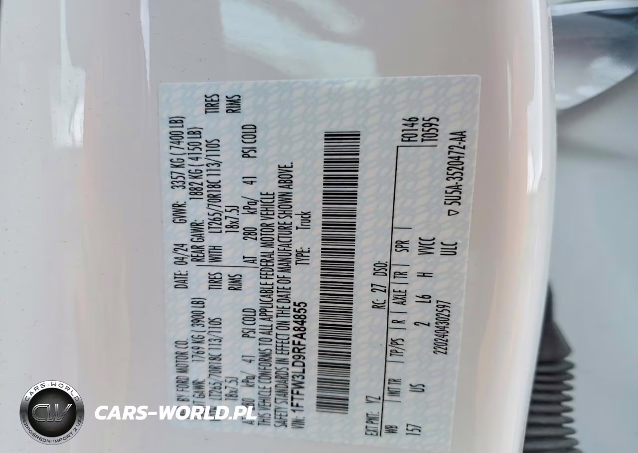 2024 Ford F150 VIN:1FTFW3LD9RFA84855 - 12