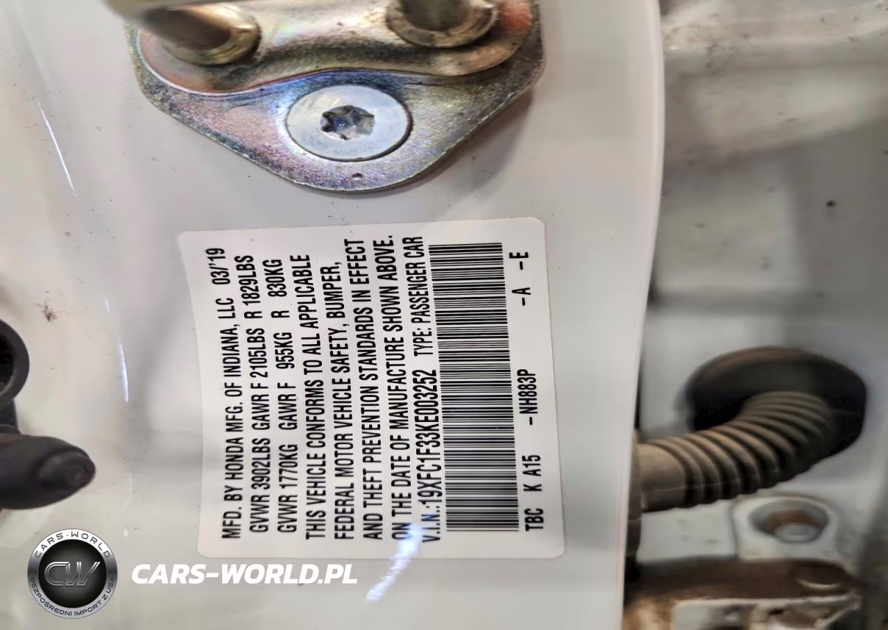 2019 Honda Civic Ex VIN:19XFC1F33KE003252 - 12