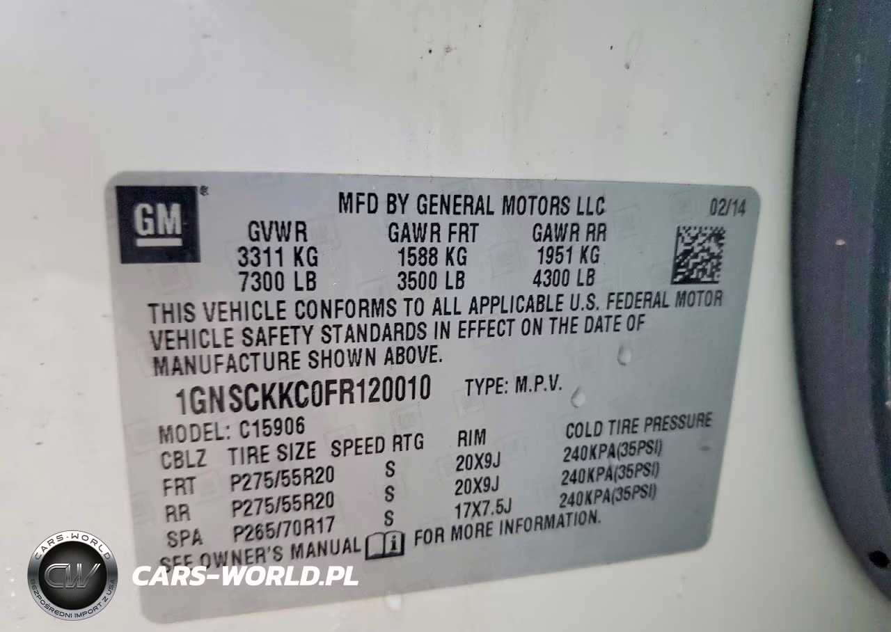 2015 Chevrolet Suburban C1500 Ltz VIN:1GNSCKKC0FR120010 - 14
