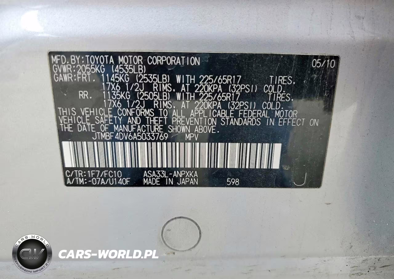 2010 Toyota Rav4 Base VIN:JTMBF4DV6A5033769 - 13
