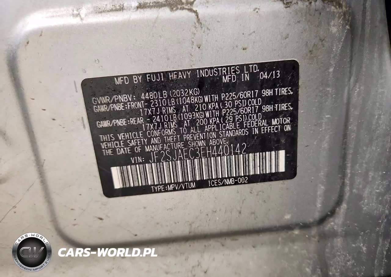 2014 Subaru Forester 2.5I Premium VIN:JF2SJAEC3EH440142 - 13