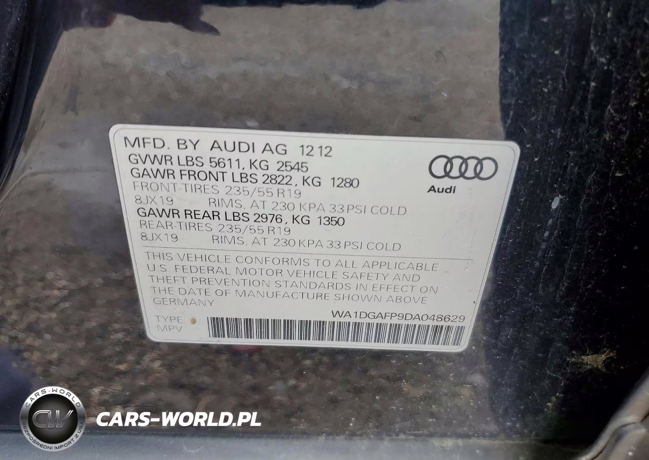 2013 Audi Q5 Premium Plus VIN:WA1DGAFP9DA048629 - 12
