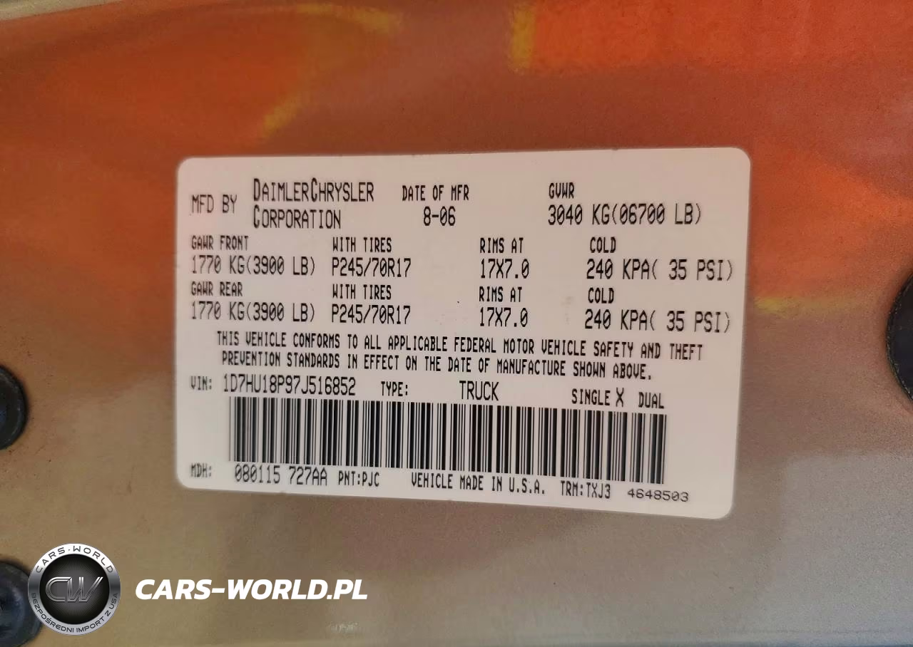 2007 Dodge Ram 1500 St VIN:1D7HU18P97J516852 - 12
