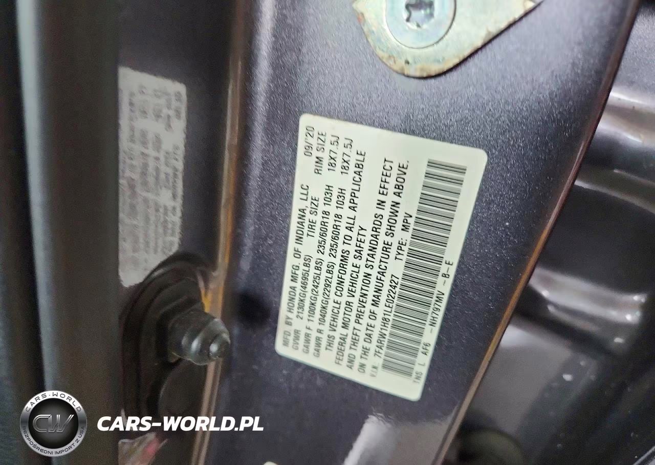 2020 Honda Cr-V Exl VIN:7FARW1H81LE022427 - 12