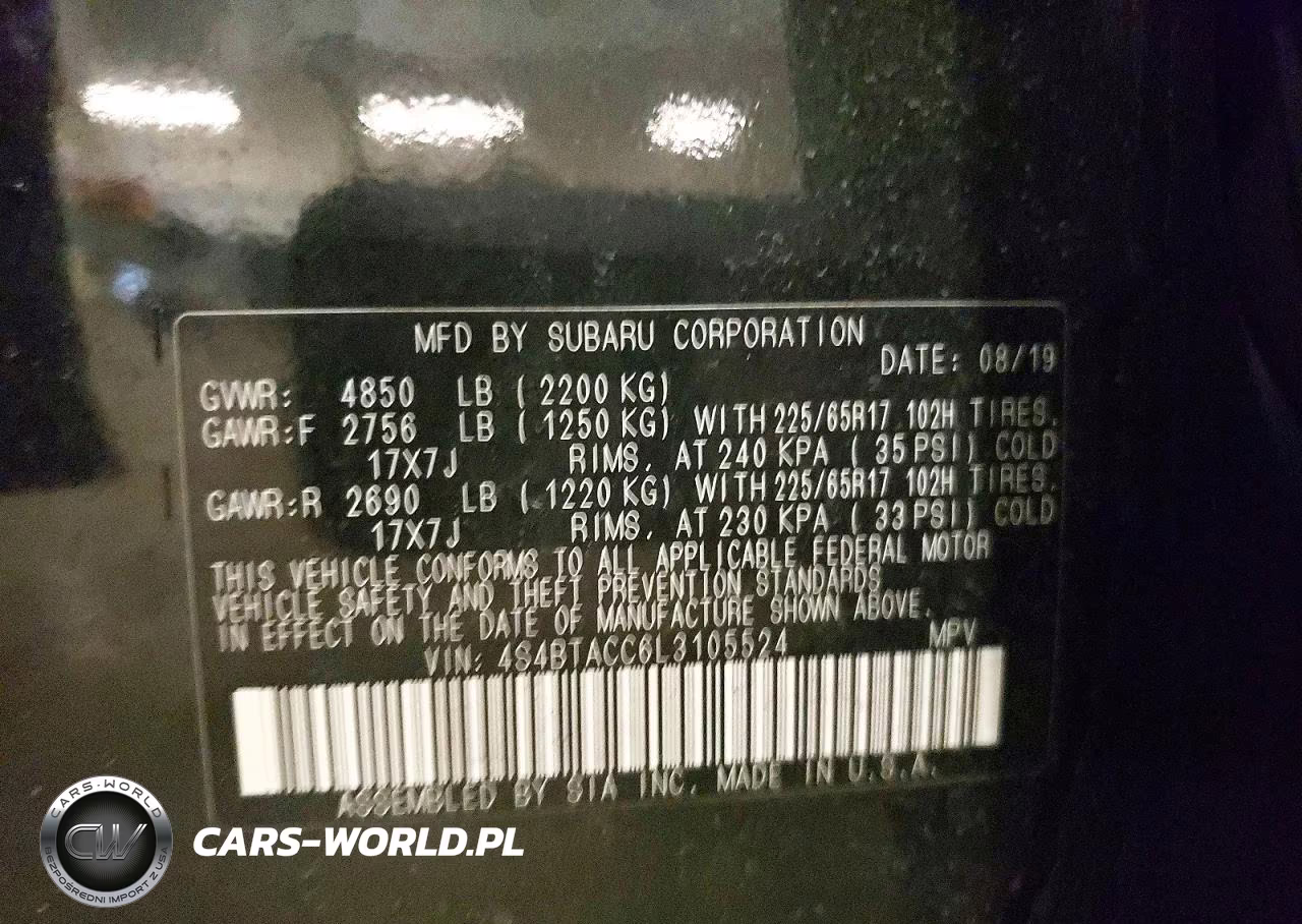 2020 Subaru Outback Premium VIN:4S4BTACC6L3105524 - 14