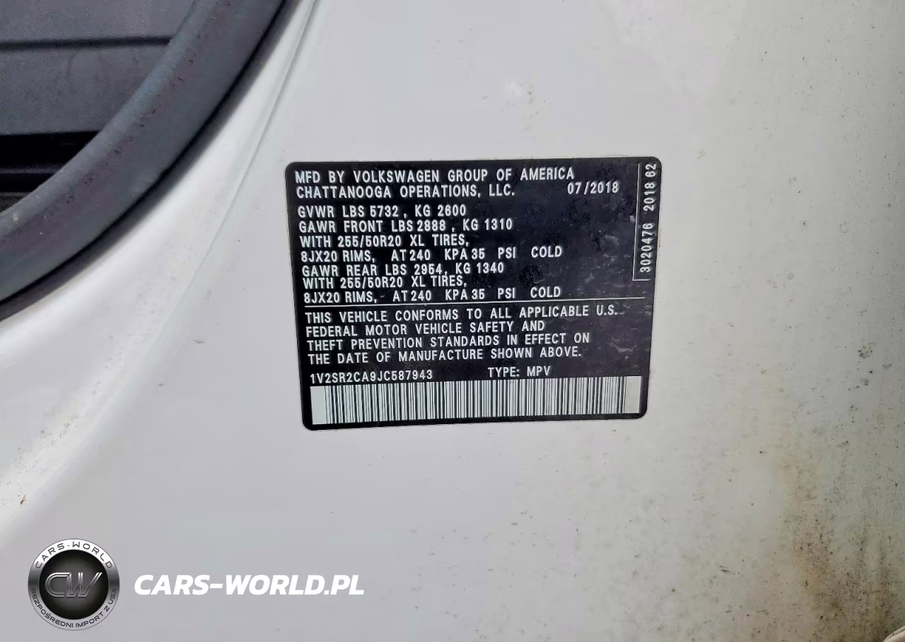 2018 Volkswagen Atlas Sel VIN:1V2SR2CA9JC587943 - 12