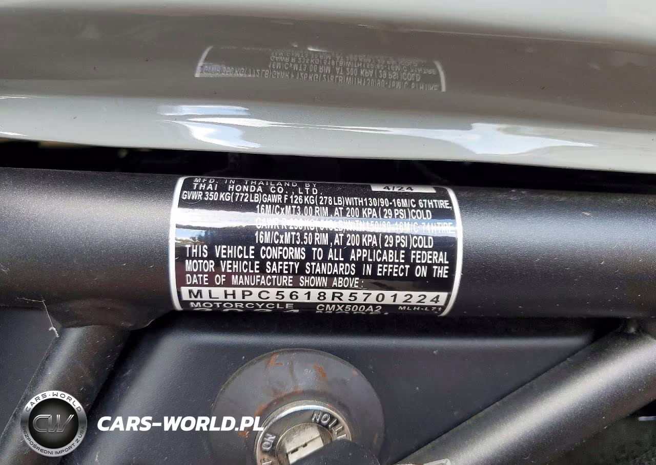 2024 Honda Cmx500 A2 VIN:MLHPC5618R5701224 - 9