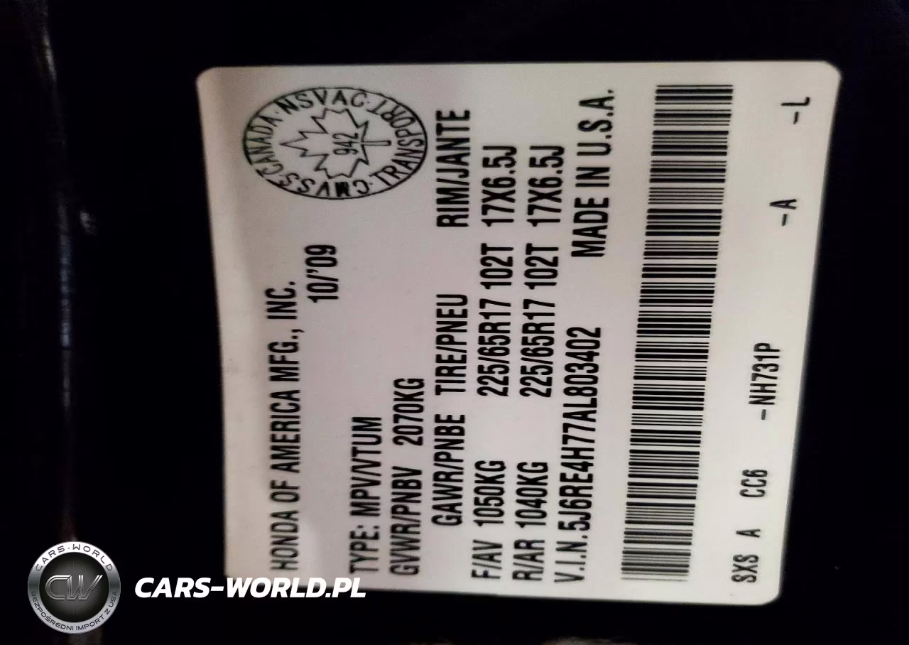 2010 Honda Cr-V Exl VIN:5J6RE4H77AL803402 - 13