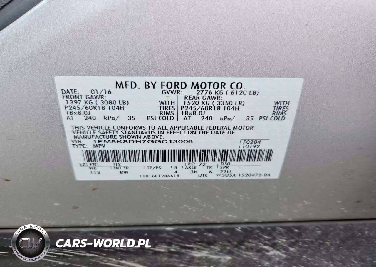2016 Ford Explorer Xlt VIN:1FM5K8DH7GGC13006 - 13