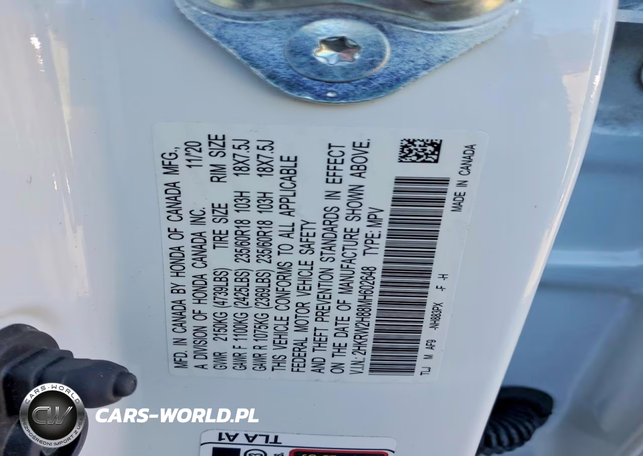 2021 Honda Cr-V Awd Ex-L VIN:2HKRW2H88MH602648 - 13