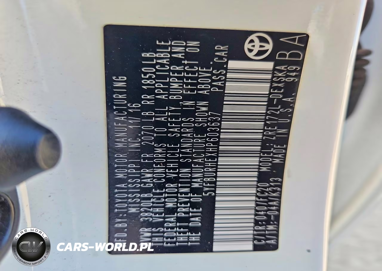2017 Toyota Corolla Se VIN:5YFBURHEXHP603637 - 12