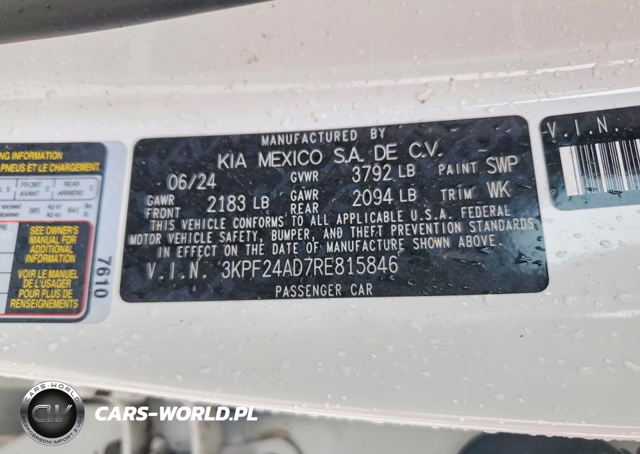 2024 Kia Forte Lxs VIN:3KPF24AD7RE815846 - 12