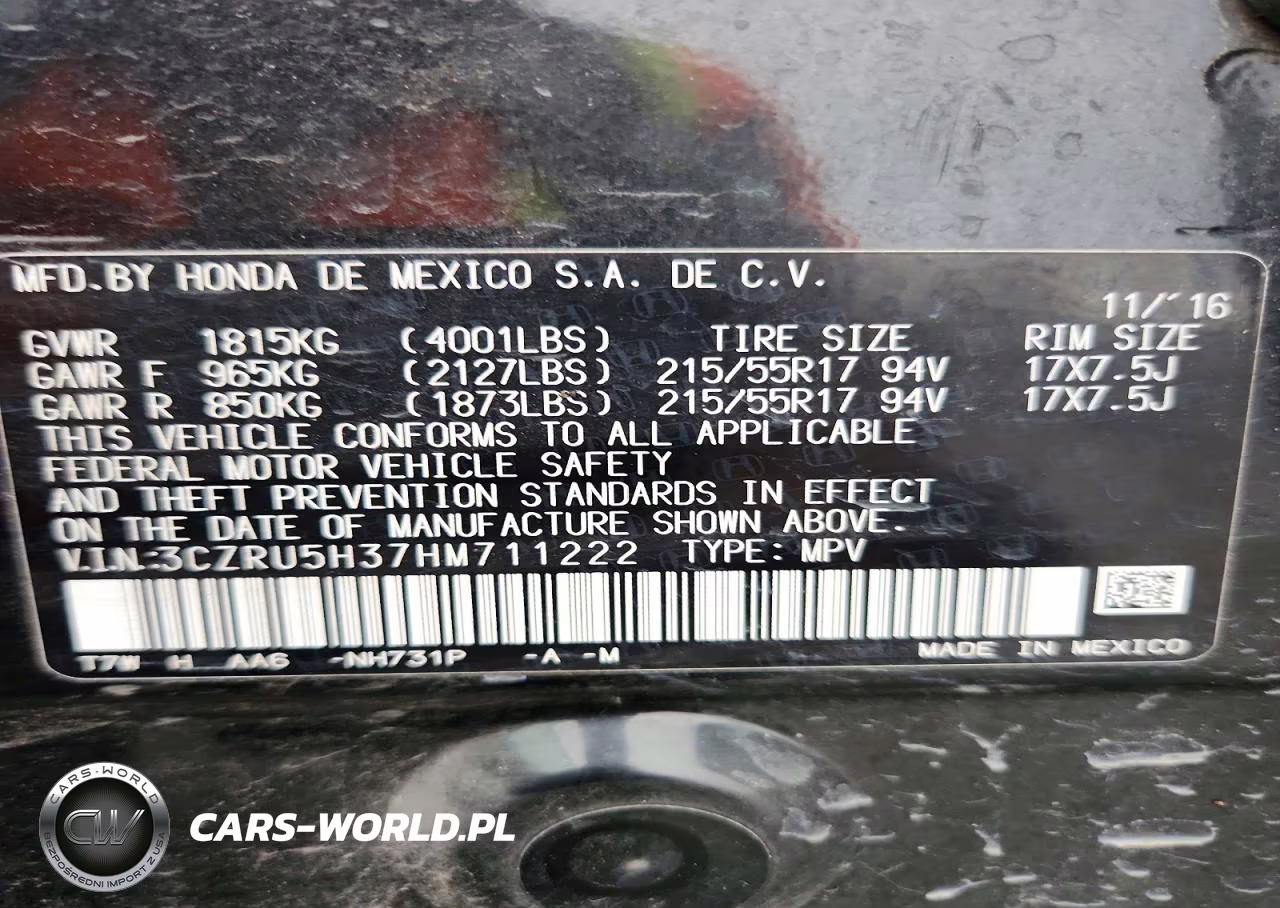 2017 Honda Hr-V Lx VIN:3CZRU5H37HM711222 - 12