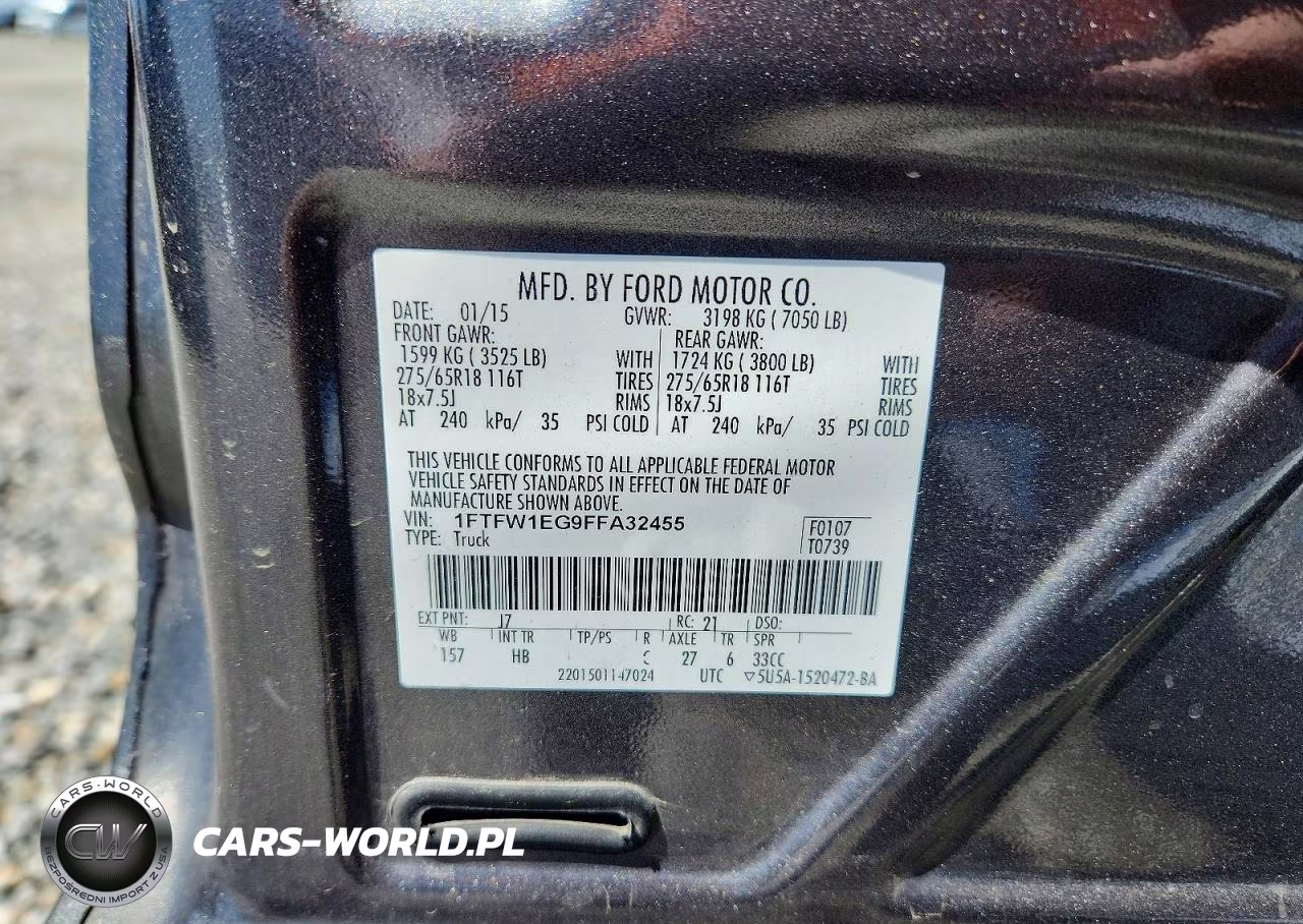 2015 Ford F150 Supercrew VIN:1FTFW1EG9FFA32455 - 12