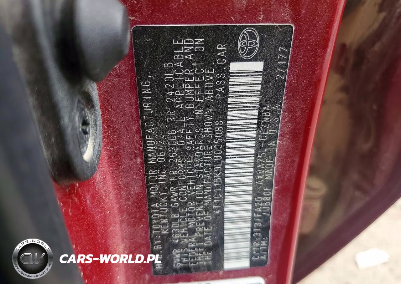 2020 Toyota Camry Le VIN:4T1C11BK9LU005088 - 12