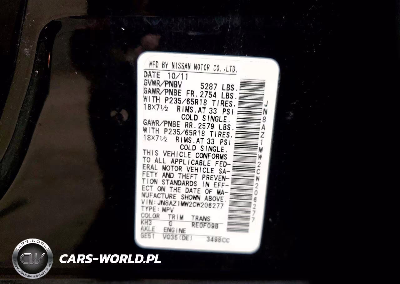 2012 Nissan Murano S VIN:JN8AZ1MW2CW206277 - 13