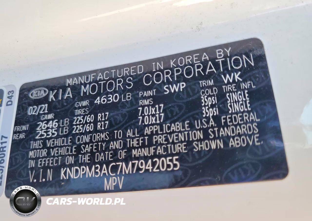 2021 Kia Sportage Lx VIN:KNDPM3AC7M7942055 - 14