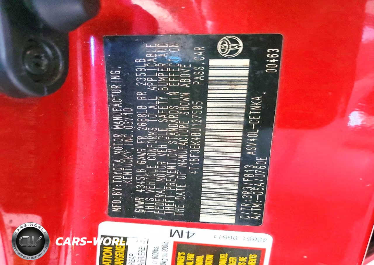 2011 Toyota Camry Le VIN:4T1BF3EK4BU127585 - 12